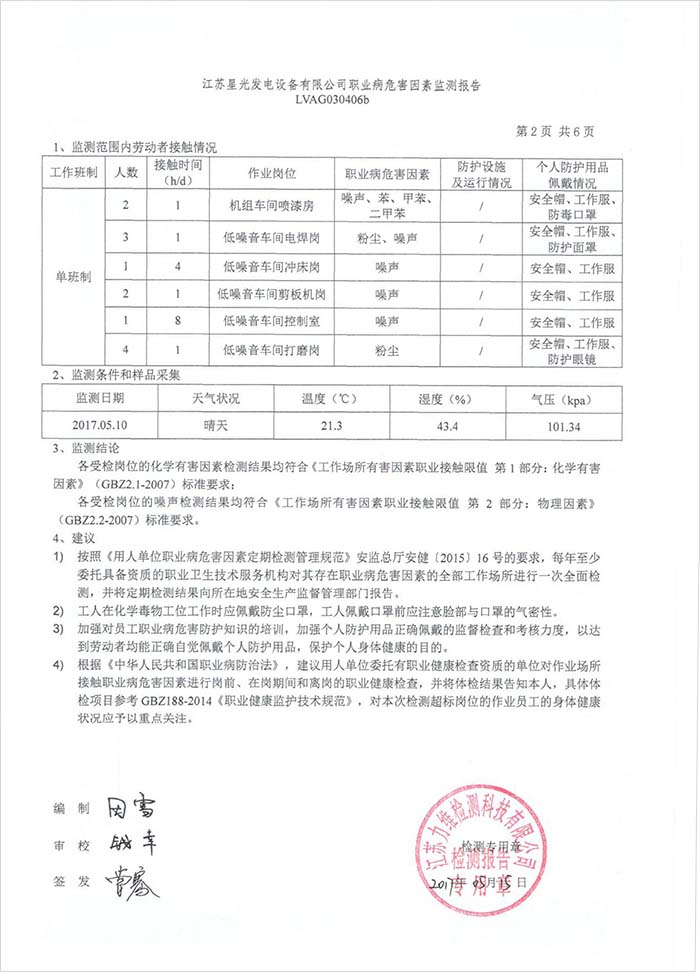 星光职业检测报告